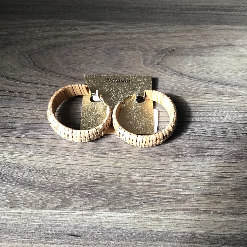 Tan Natasha Hoop Earrings